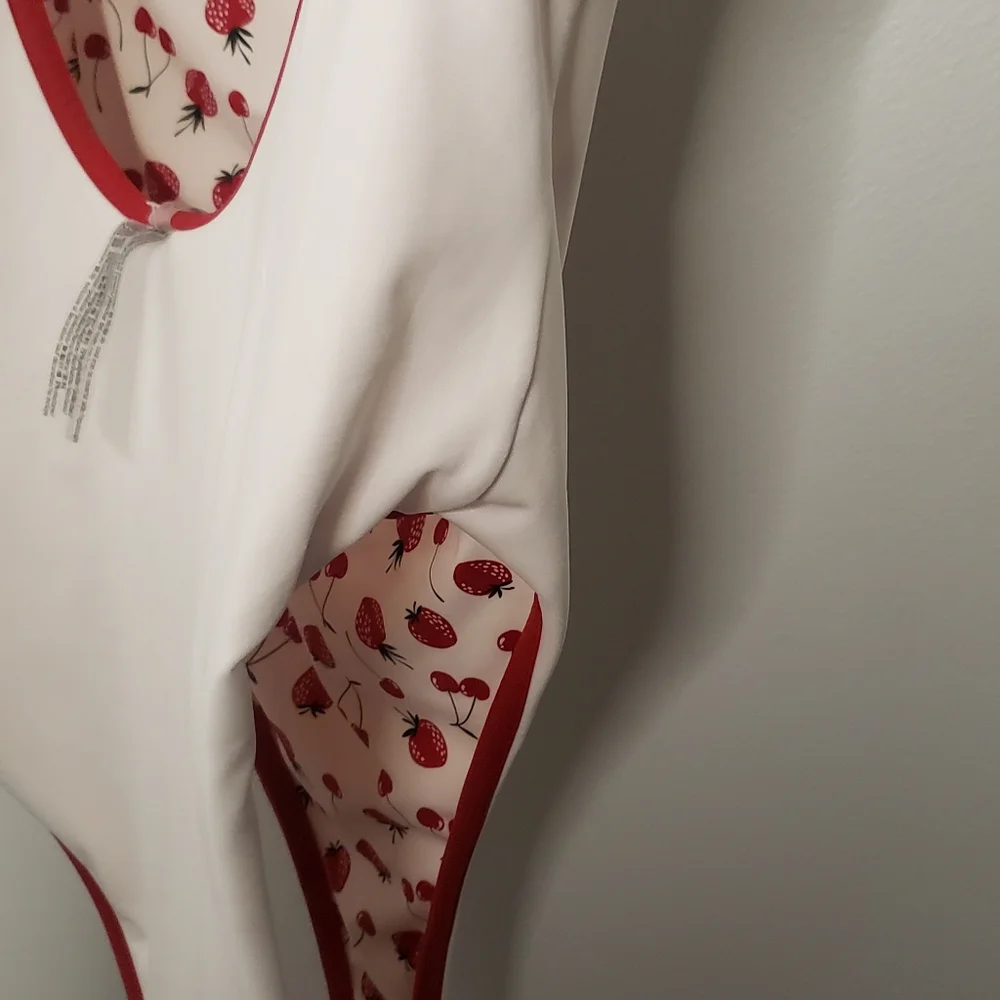 Frankies Bikinis For VS PINK SUMMER BERRIES ONE PIECE SZ L HIGH RISE MSR…